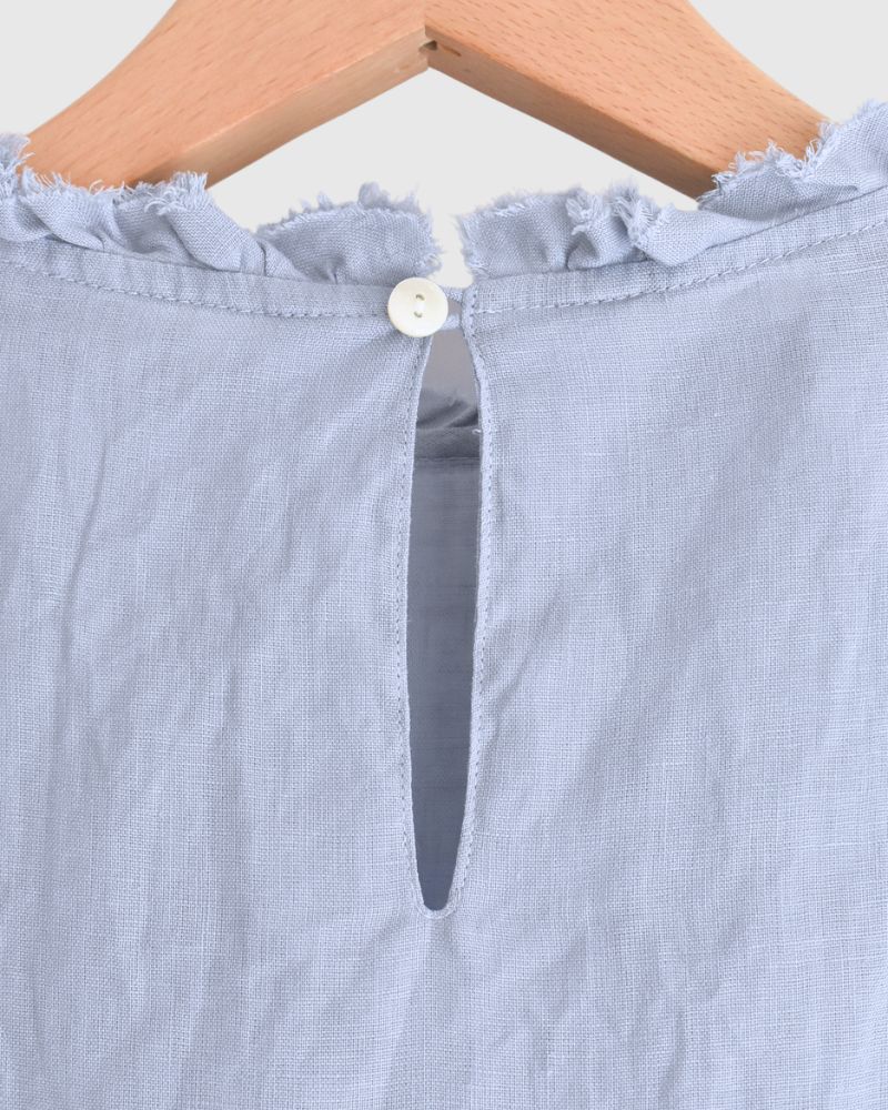 Tiny Frill Blouse in Blue