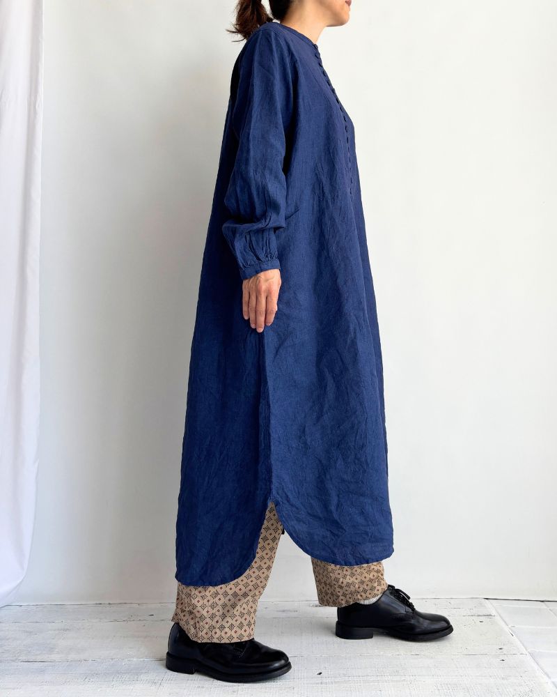 Indigo linen dress in Indigo