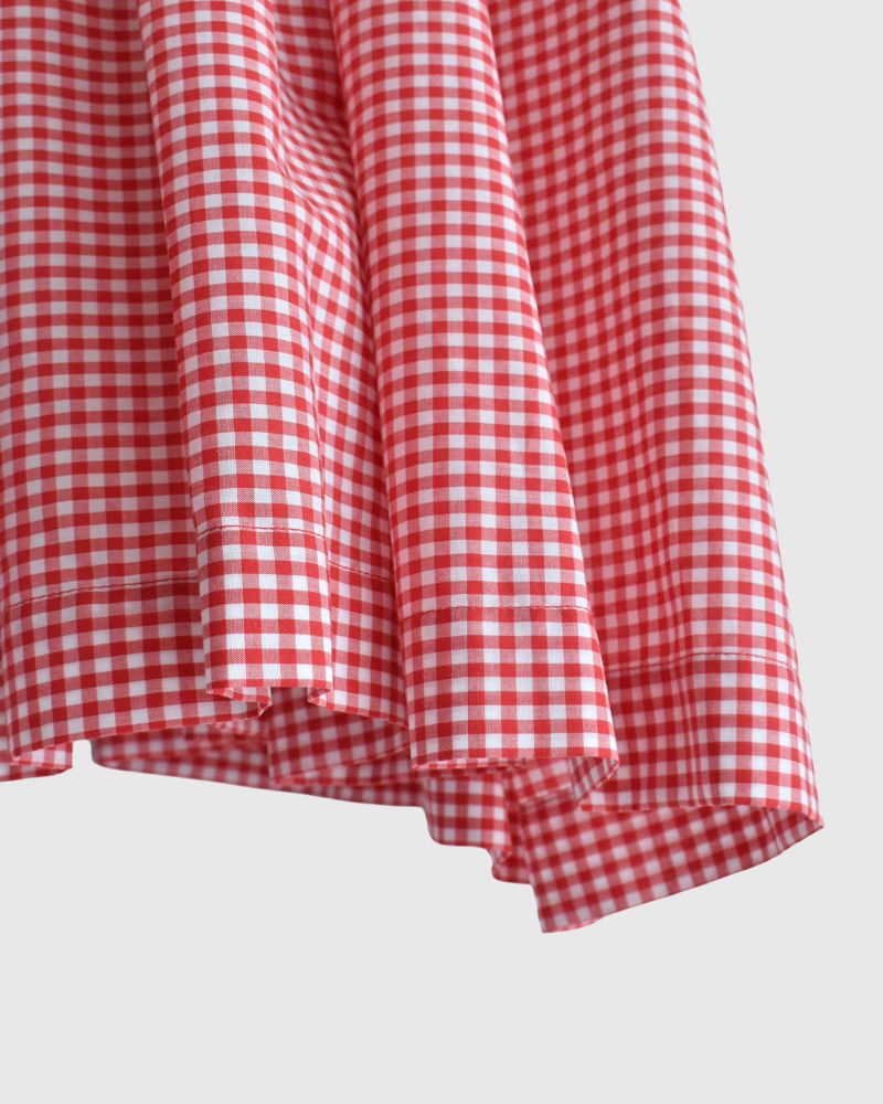 Ruffle Dress in RedGingham