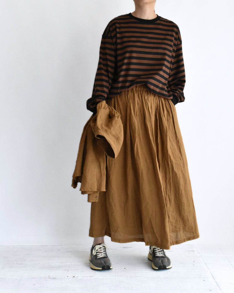 French Linen Skirt in Camel