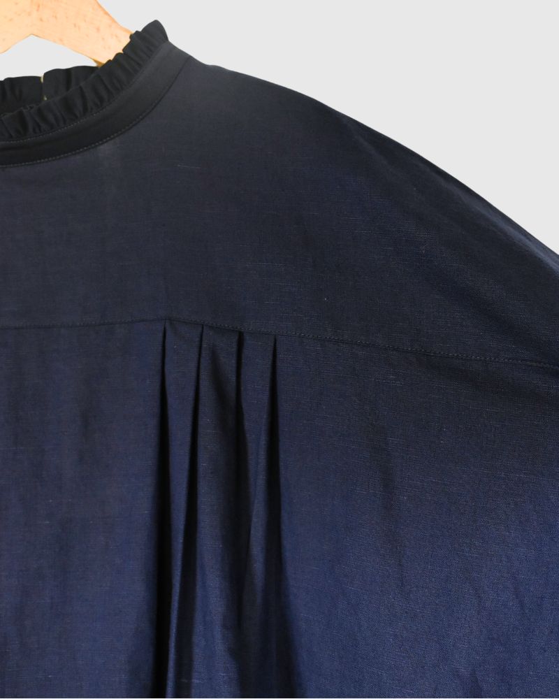 FRILL COLLAR TOPS 'MOOSE' in Navy