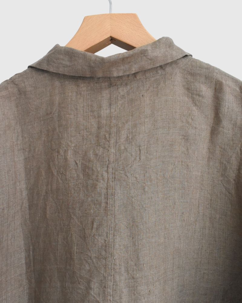 Handwoven 60x60 Linen Jacket in Beige