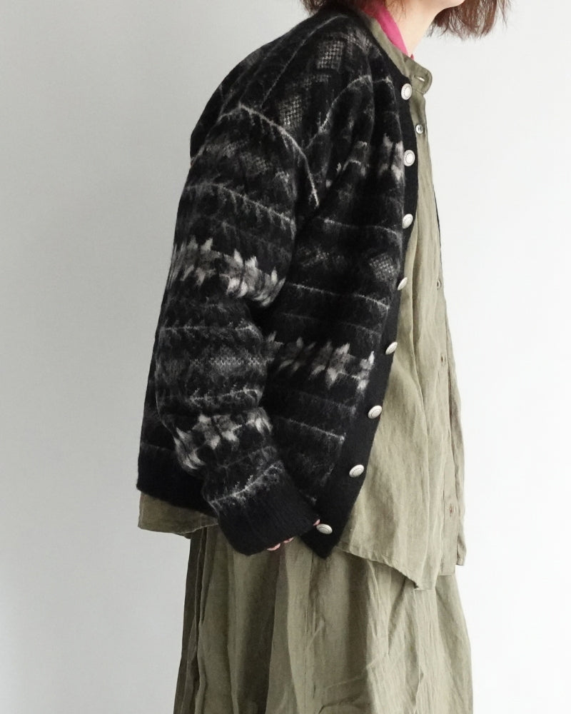 Nordic Knit Cardigan in Black