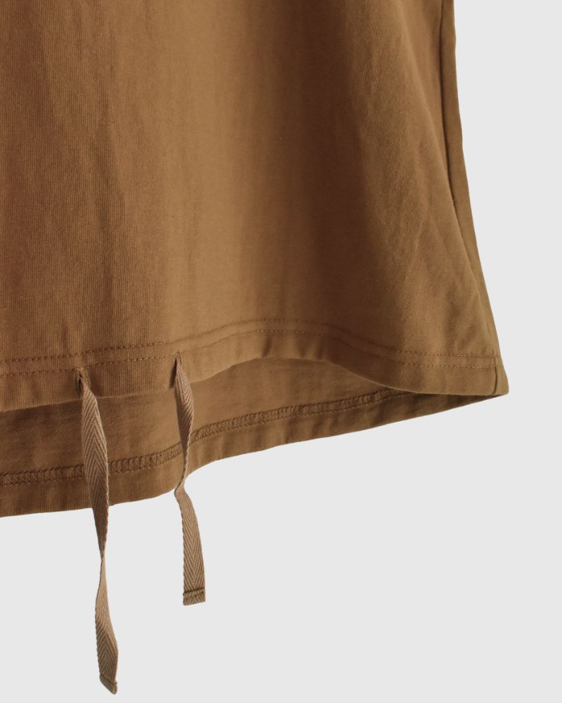 Sleeveless Drawstring T-shirt DarkCamel