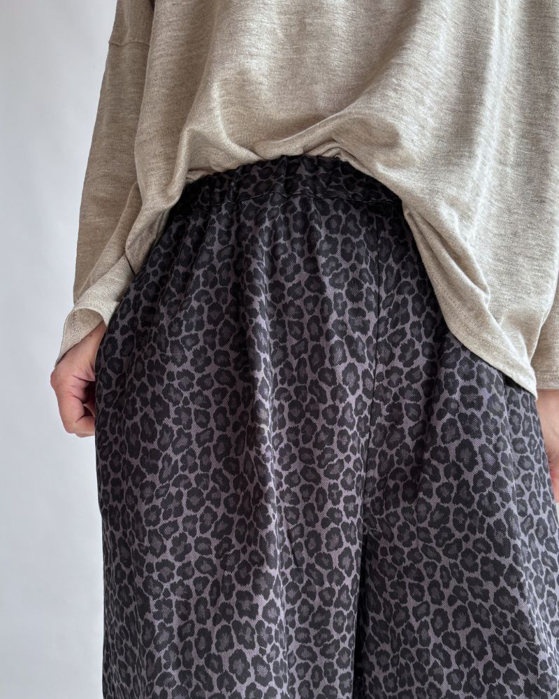 LEOPARD KUNG FU PANTS in BlackLeopard