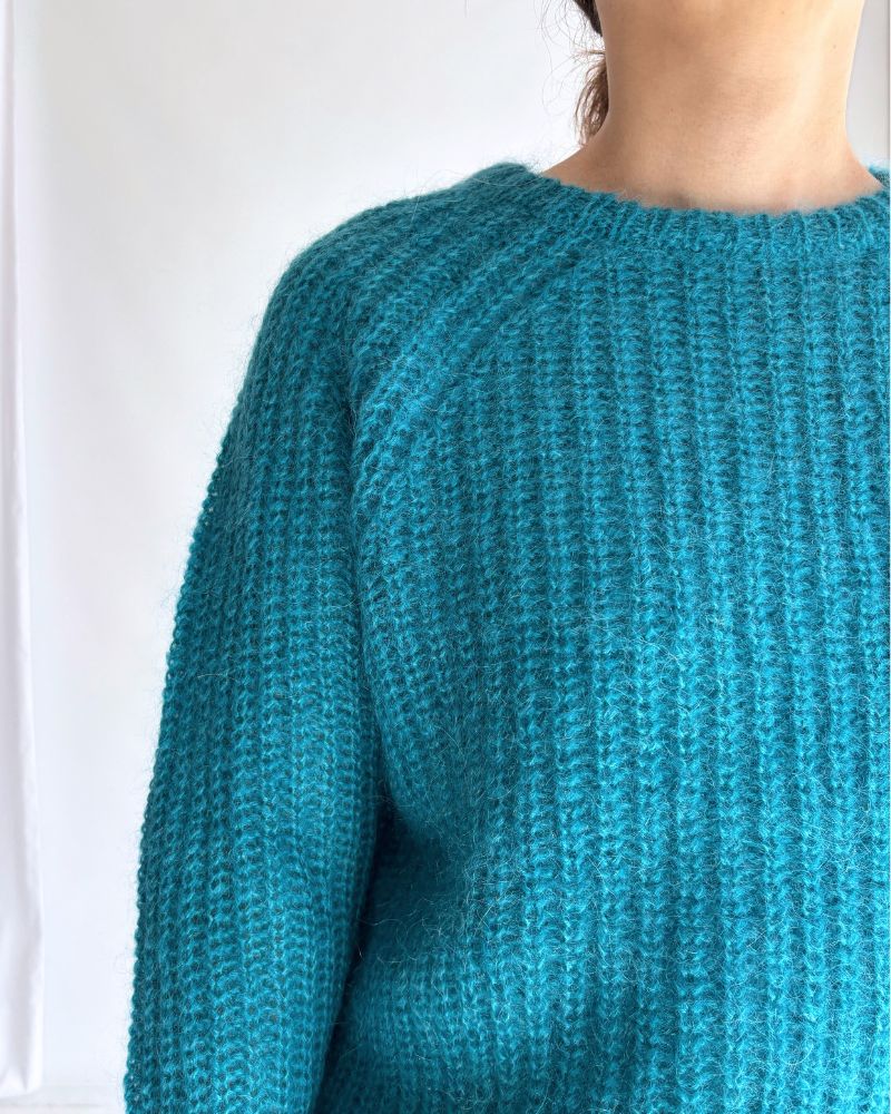 Mohair pullover in Turquoise