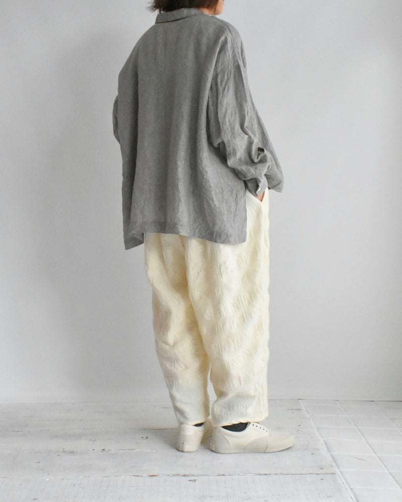 Wool Check Pants in Ivory