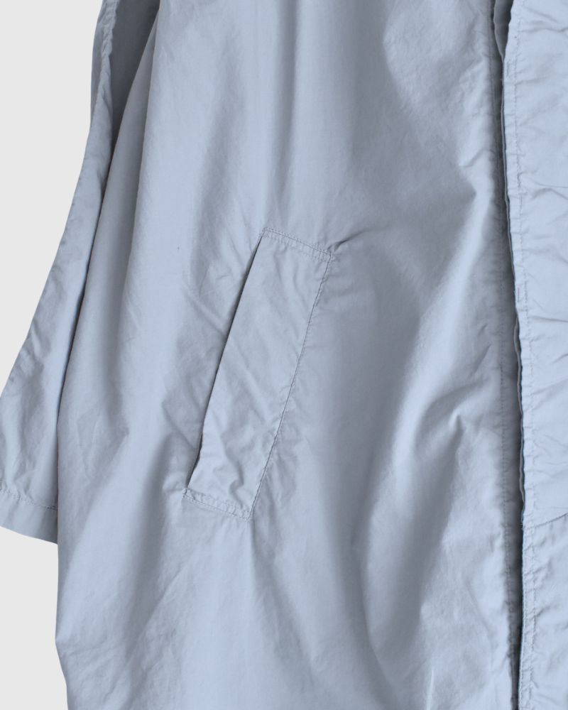 60s COTTON POPLIN OVERDYE BALMACAAN COAT in Blue