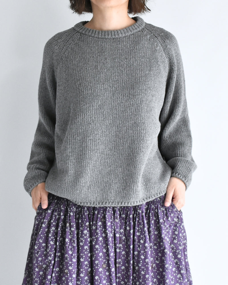 Raglan Pullover Knit in Gray