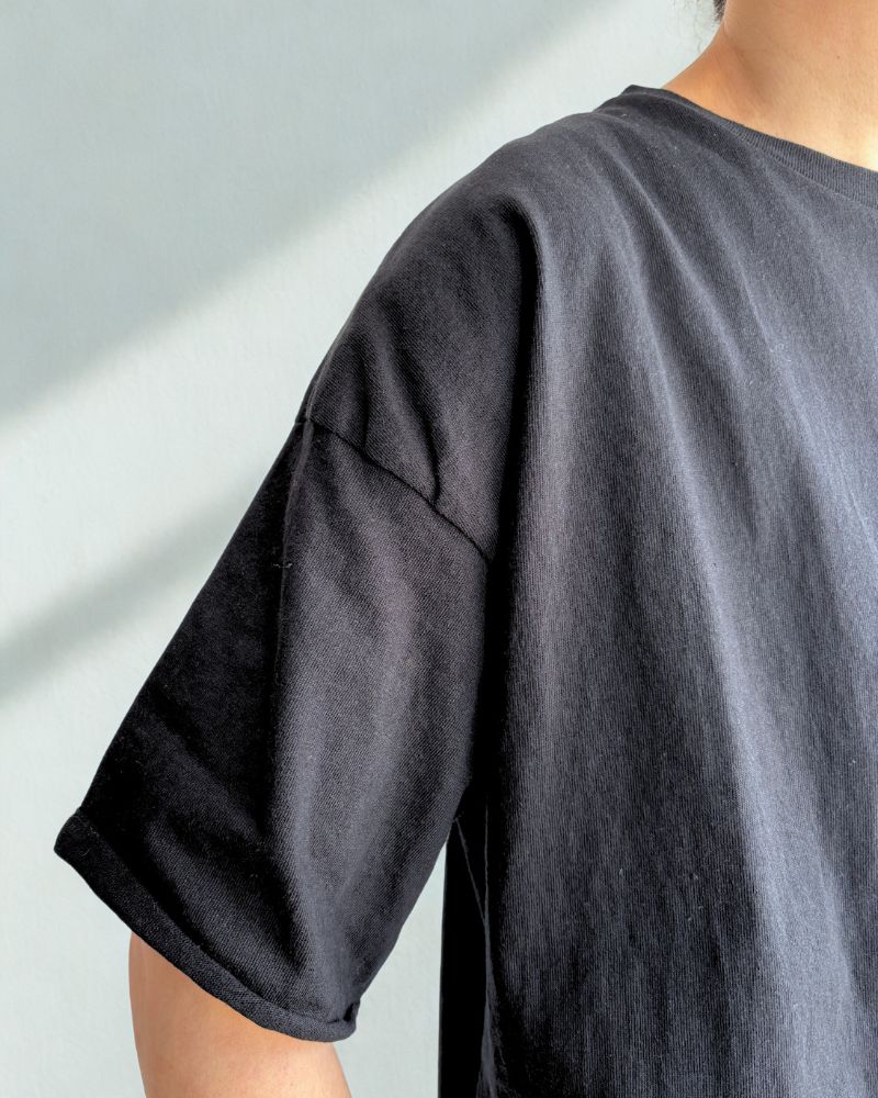 Cutoff Drawstring Tee in Black