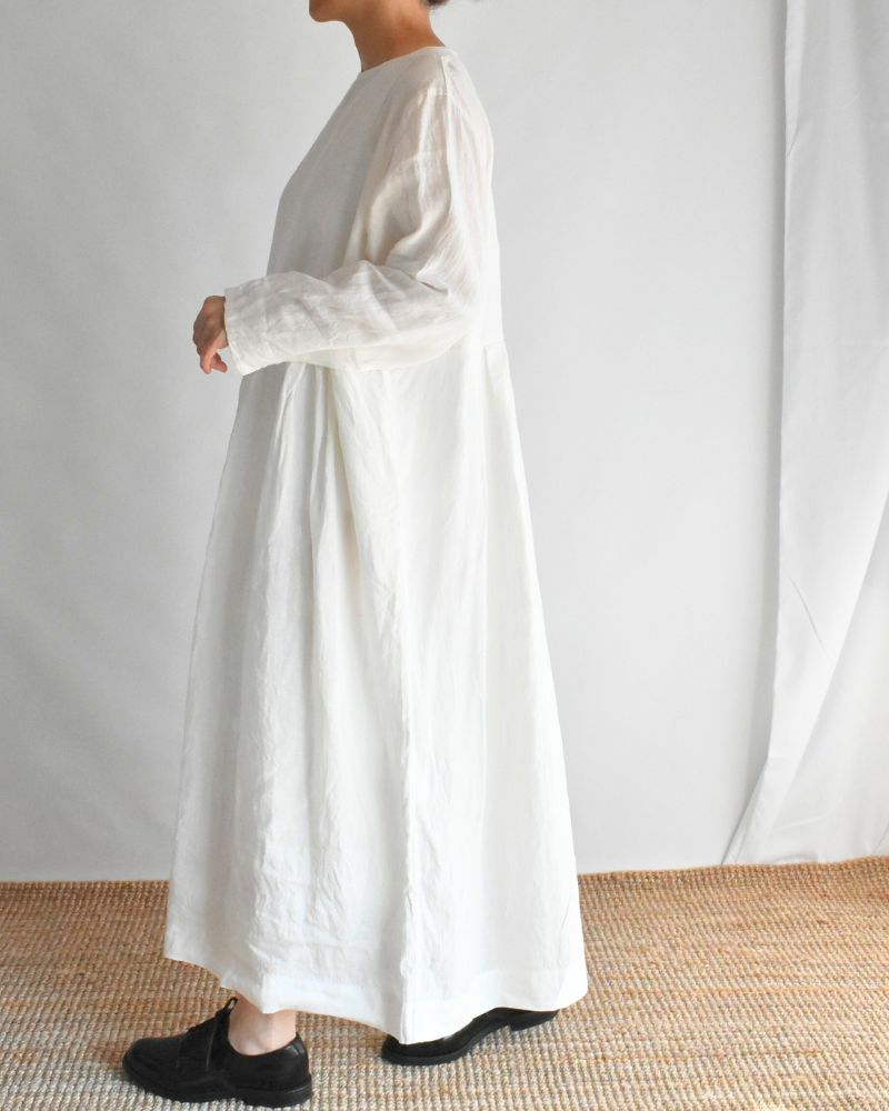 Linen Canvas Dress in White