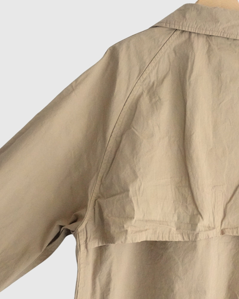 Balmacaan Short Coat in GrayKhaki