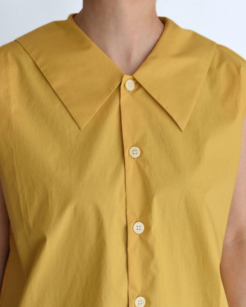 LALA-POPLIN Sleeveless Blouse in Yellow