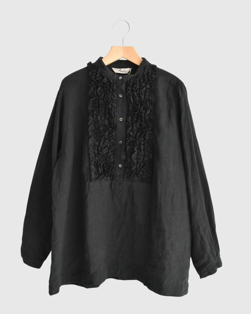 French Linen Shirt in Black