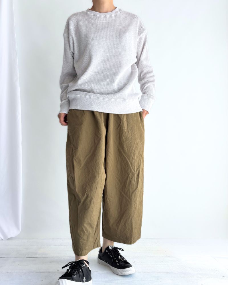 Waffle Long Sleeve Tee in OatmealGray