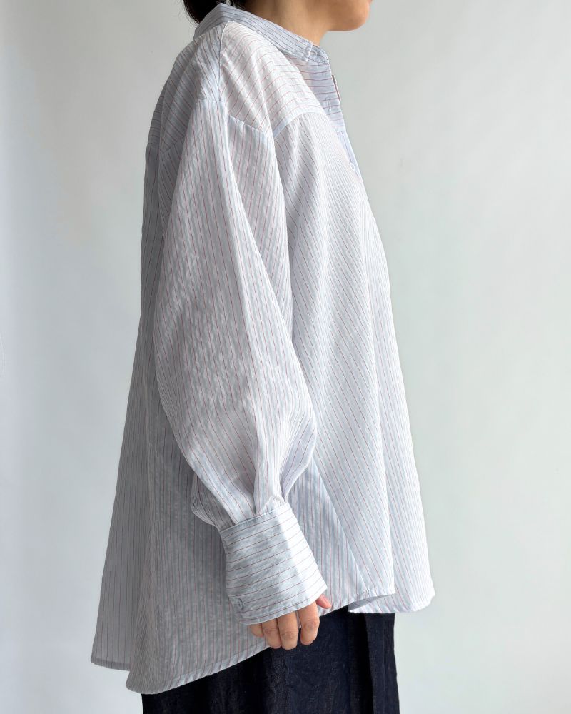 Sheer Striped Shirt 'TESSA' in Saxe