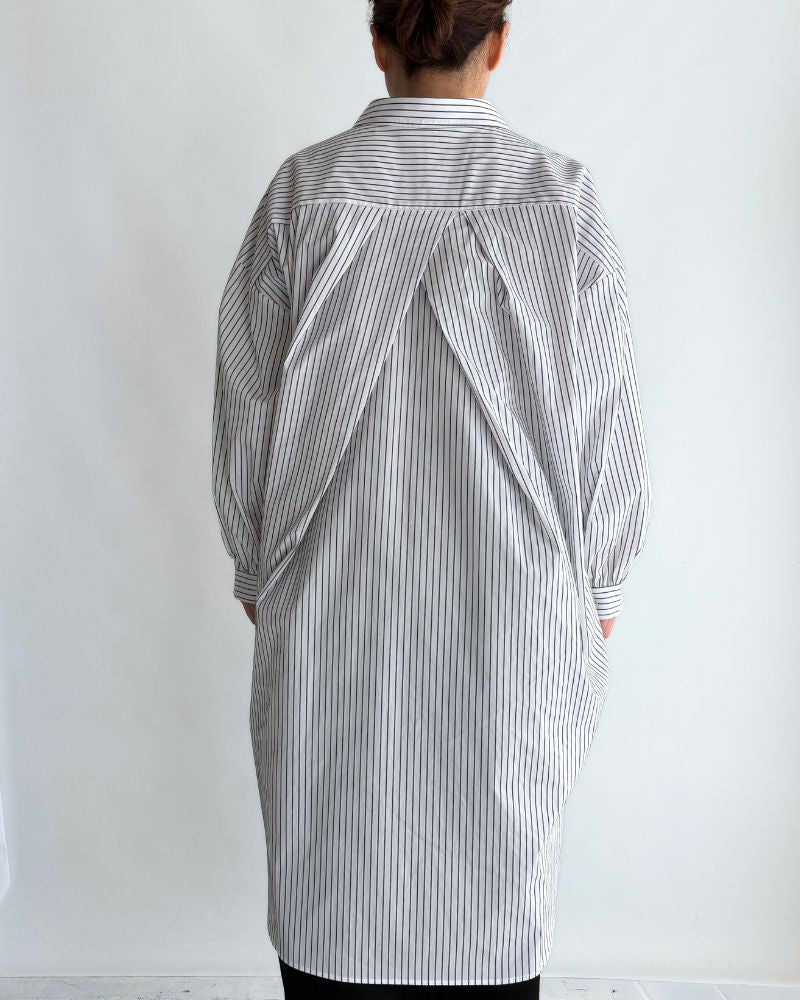 Knit vest layered striped shirt dress 'APOLU' in OffWhite
