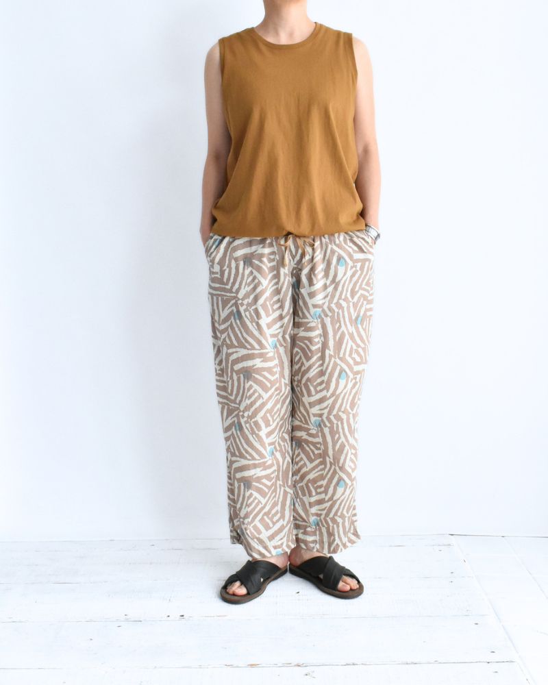 Sleeveless Drawstring T-shirt DarkCamel