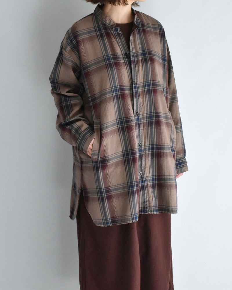 Stand Collar Shirt in Mocha