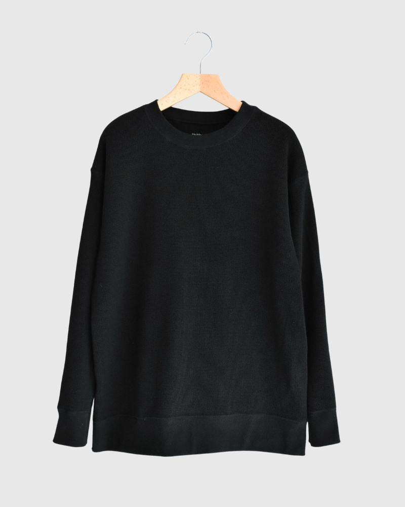 Waffle Long Sleeve Tee in Black