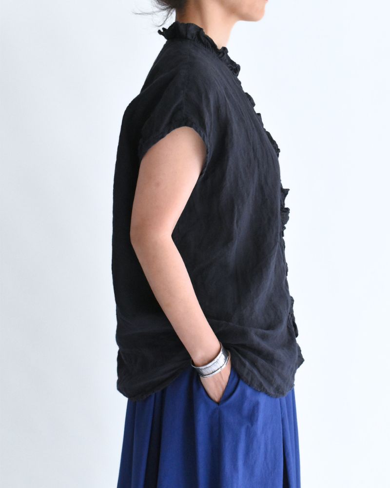 French/SL Frill Collar Shirt in Marine