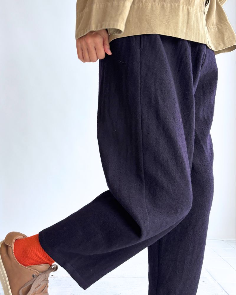 Cocoon Pants (Wool) in Navy