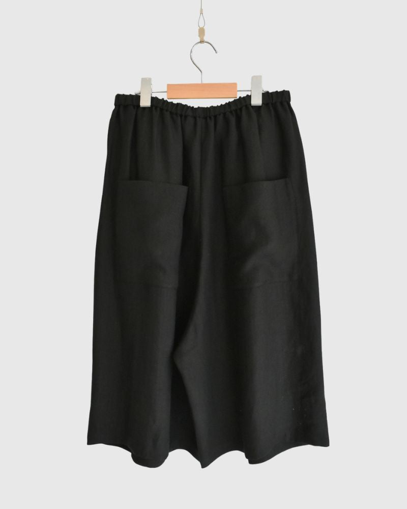 Sarrouel Wide Short Length Pants in Black