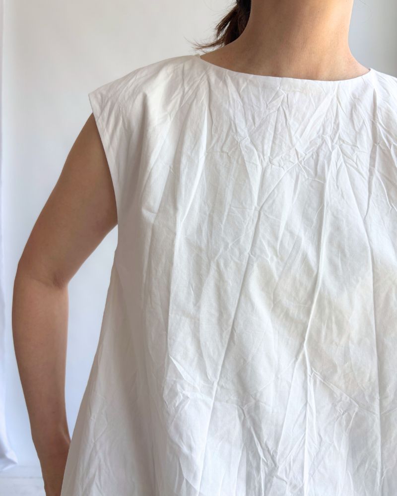 Cotton Balloon Tunic in White
