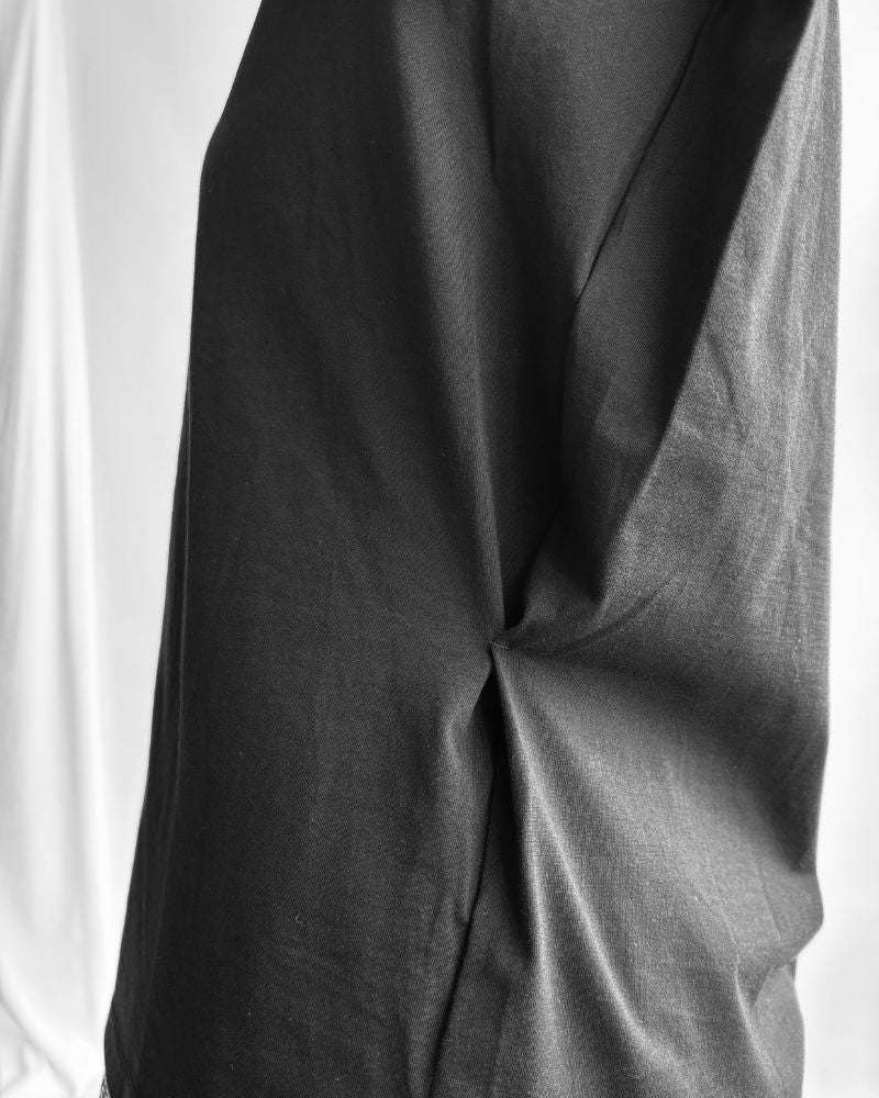 Shoulder Tuck Tank Top in Black