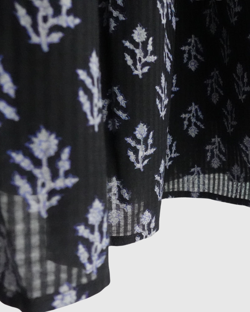 GATHERED SKIRT WITH LINING in Black