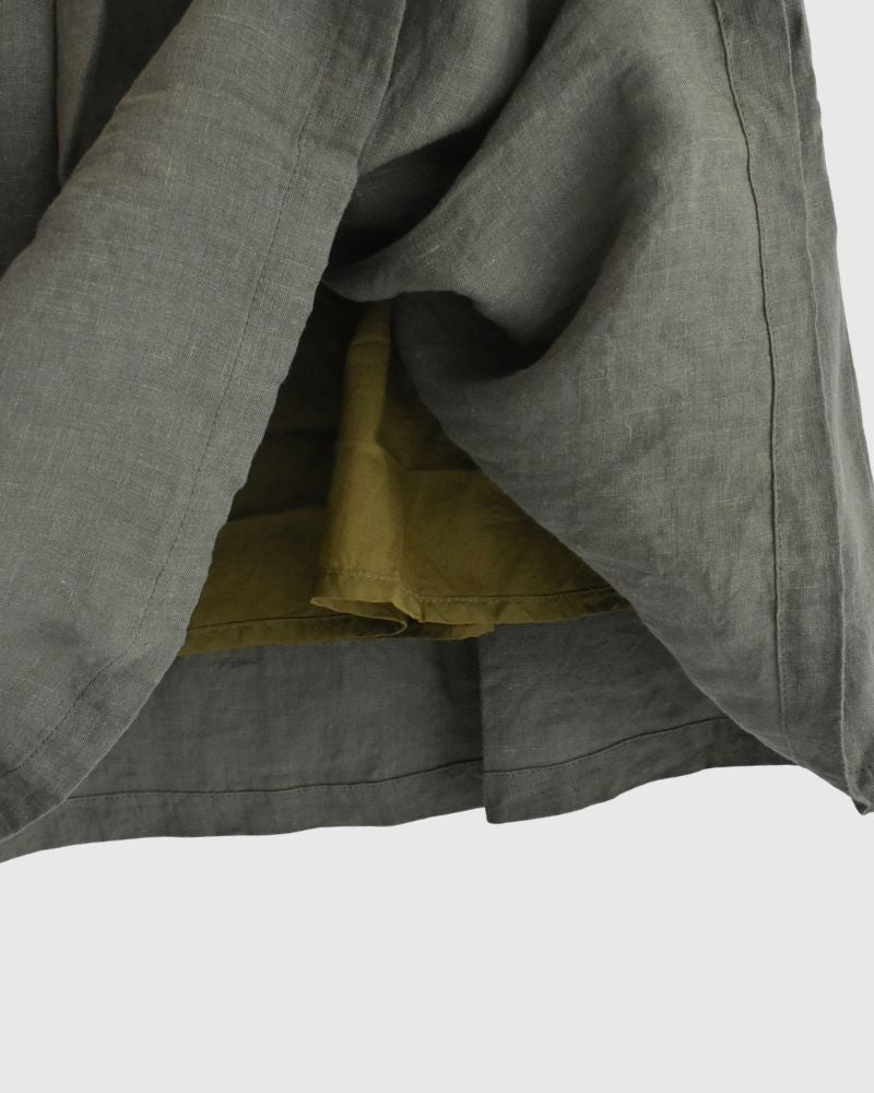 French Linen Skirt in Khaki