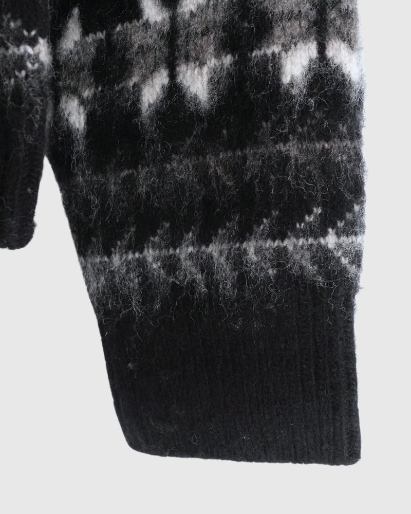 Nordic Knit Cardigan in Black