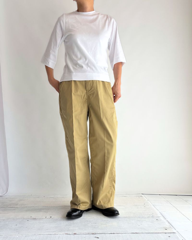 PE/C Twill Center Press Pants in Beige