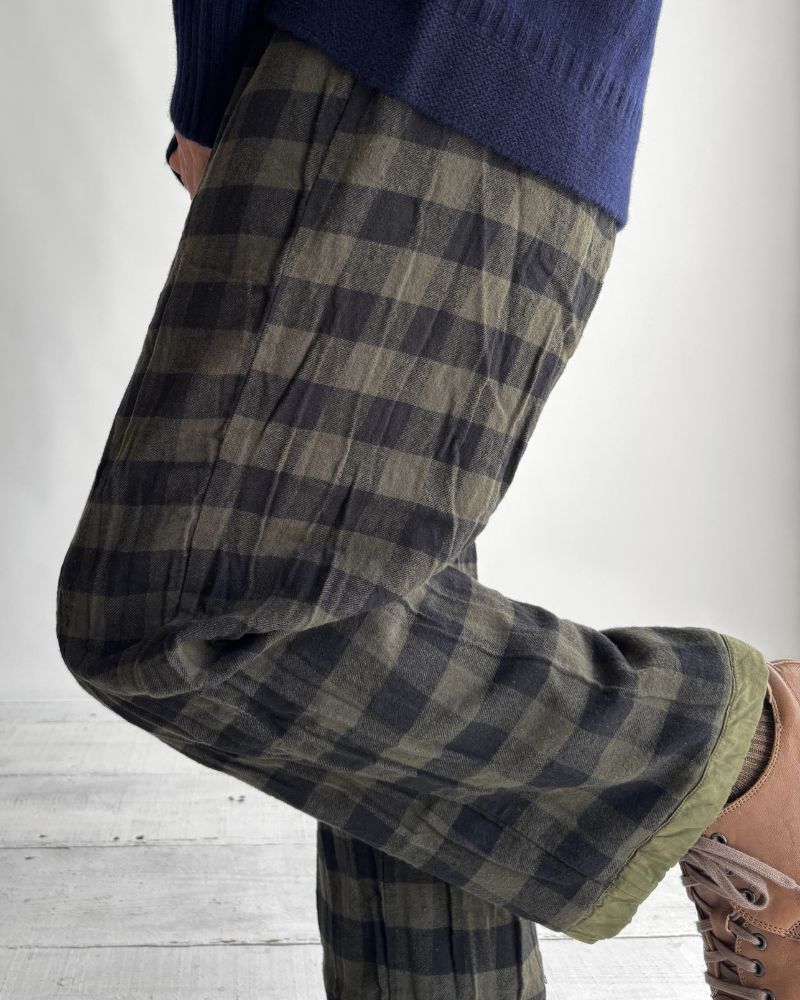 40s ORGANIC POPLIN (OVERDYE) EASY PANTS in ArrasGreen