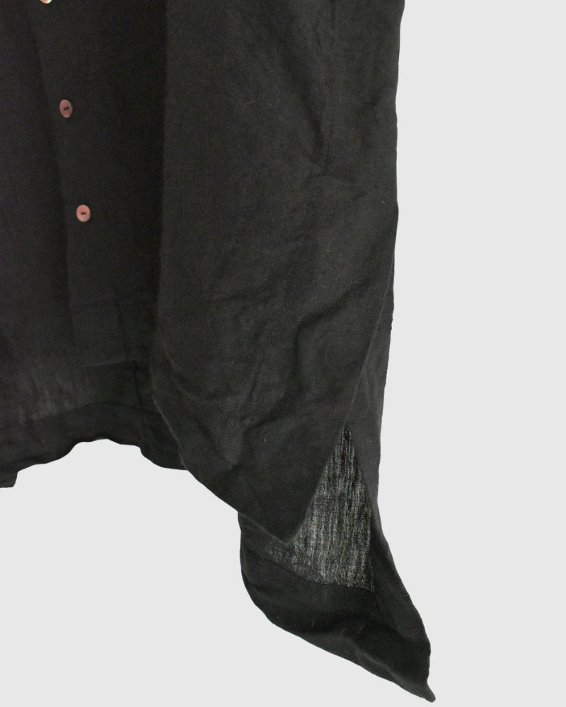 Handwoven 60 Linen Shirt in Black