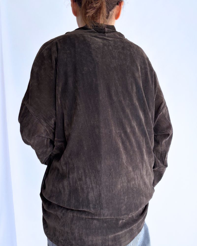 TULLE FLOCKY Cardigan in DarkBrown
