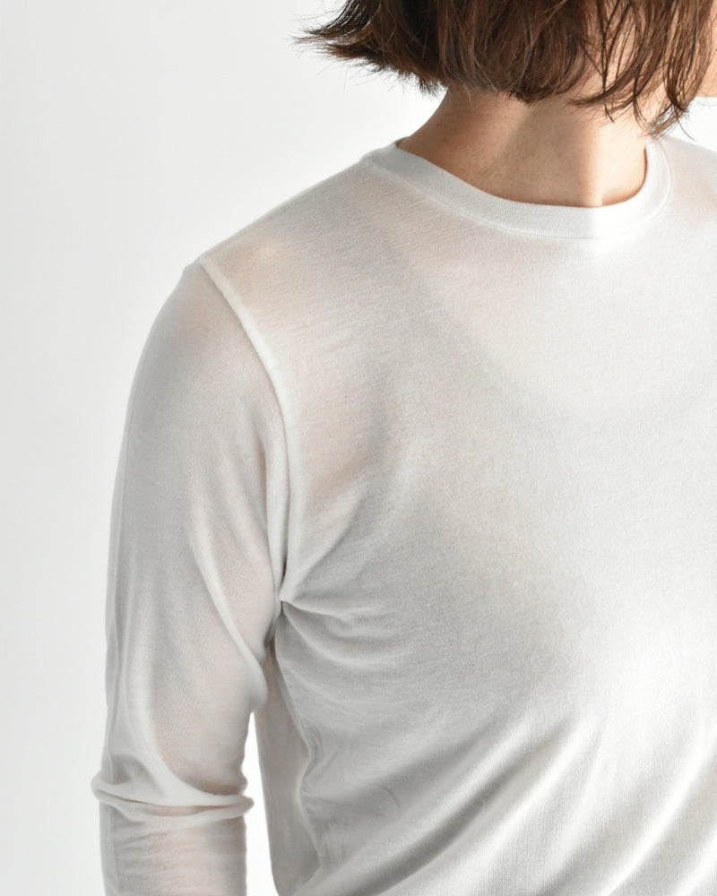 Sheer Jersey Crewneck in White