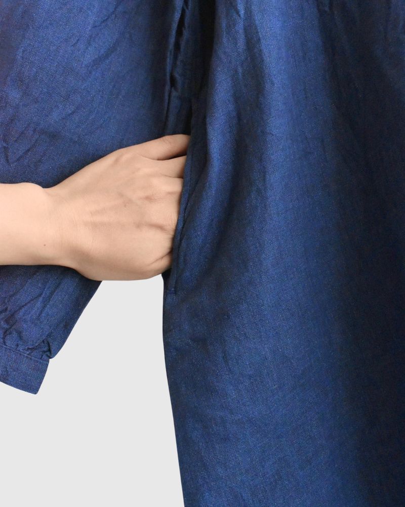 Indigo linen dress in Indigo