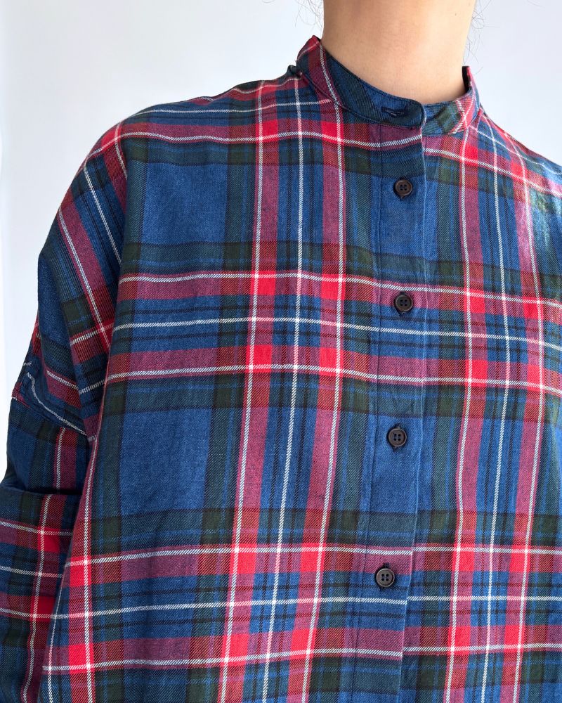 INDIGO Tartan Overshirt in Blue