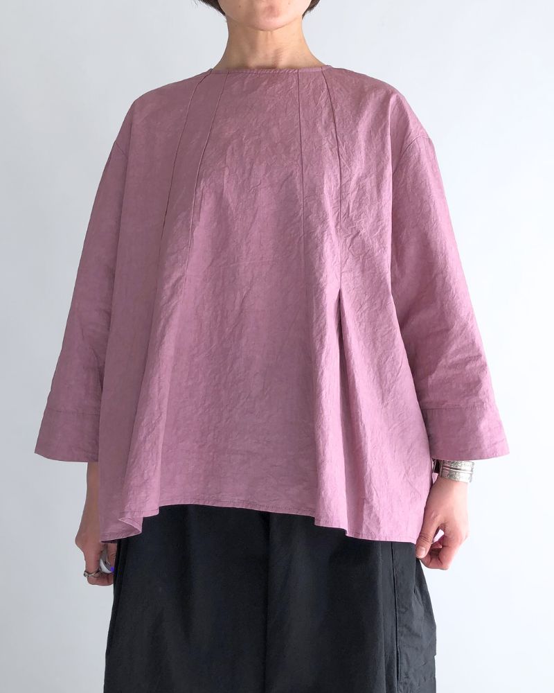 Tucked Blouse in Plum