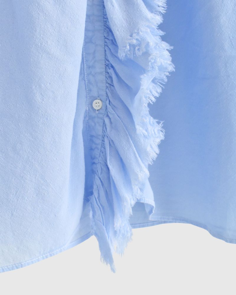 Frill blouse in Blue