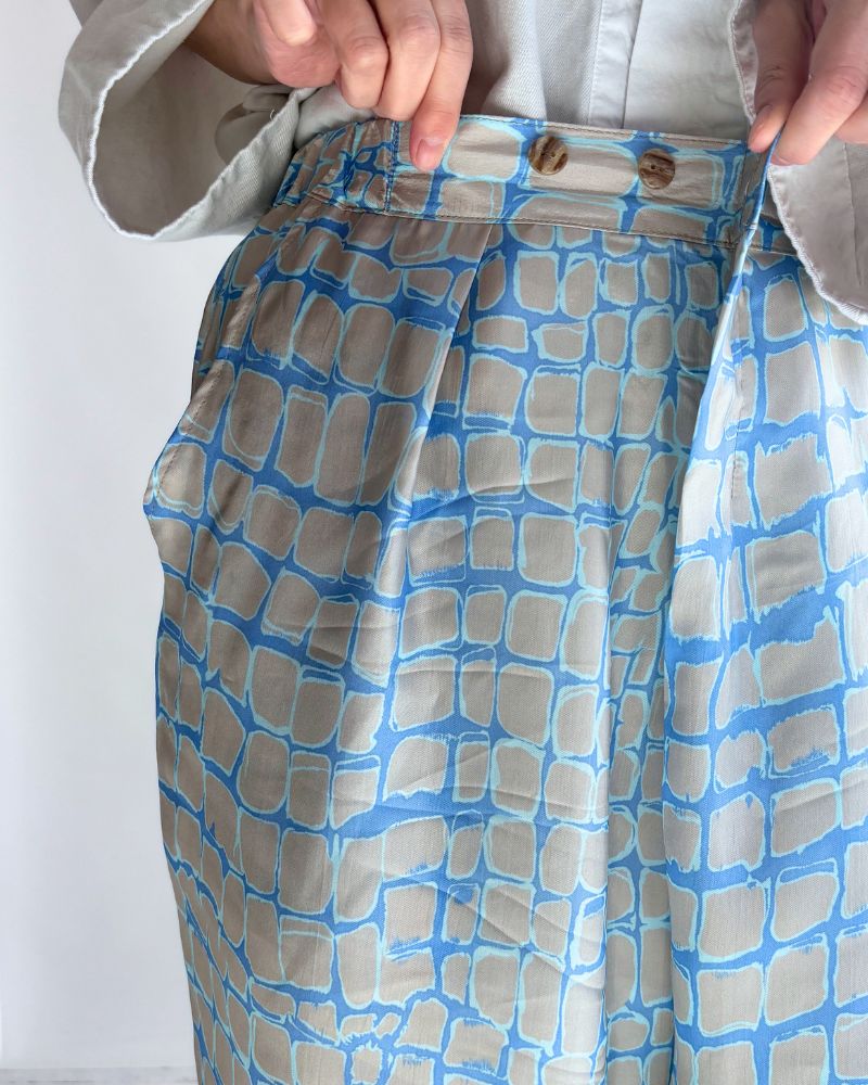 Cobblestone Pattern Easy Pants in SaxBeige