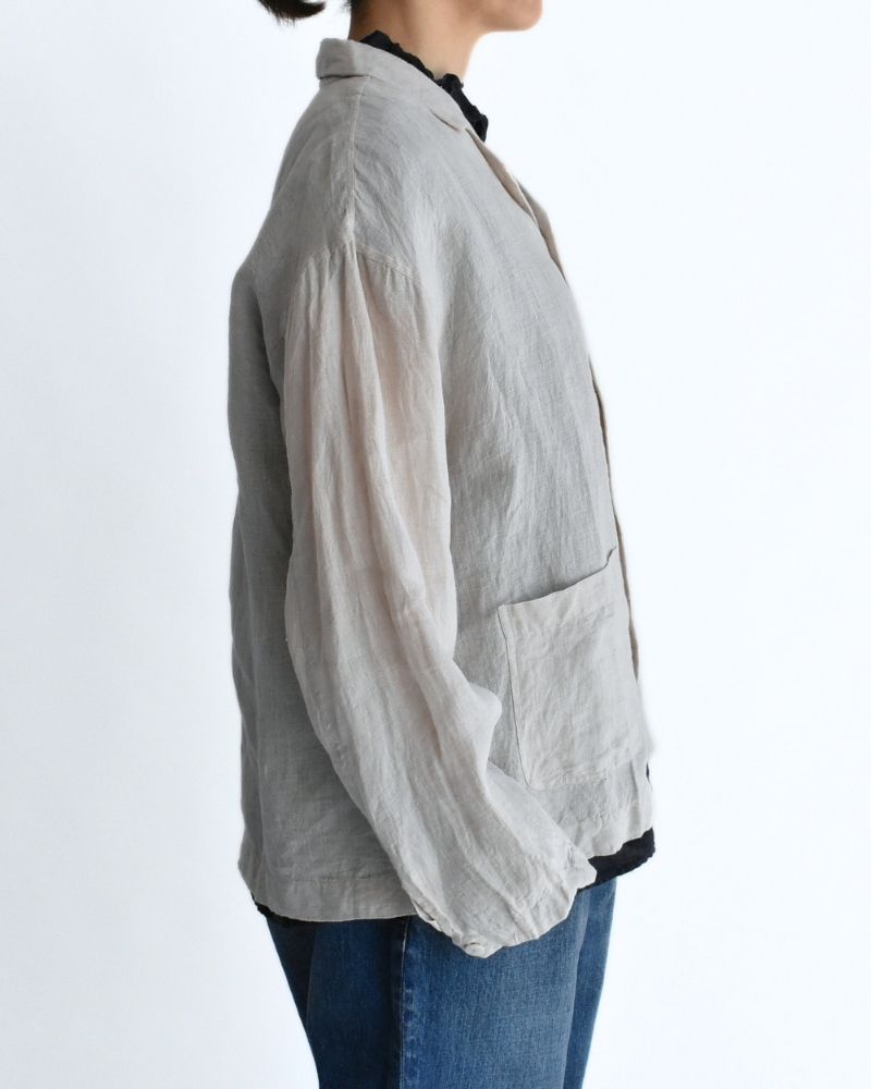 Handwoven 60x60 Linen Jacket in LightGray