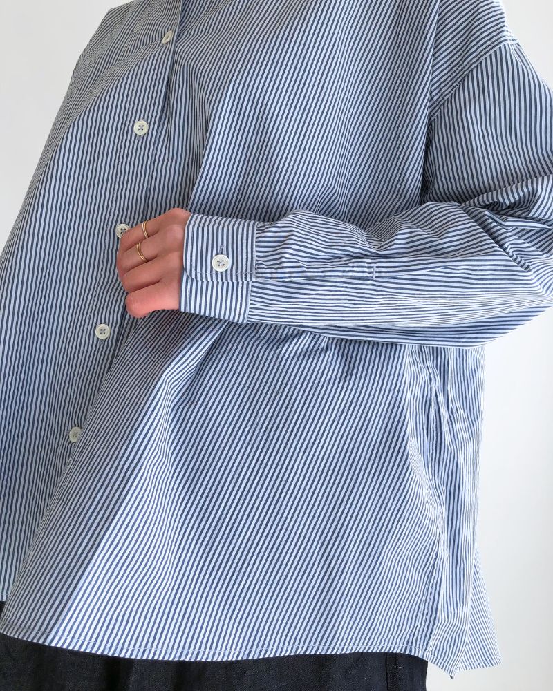 Regular Collar Big Shirt in Sax/Navy