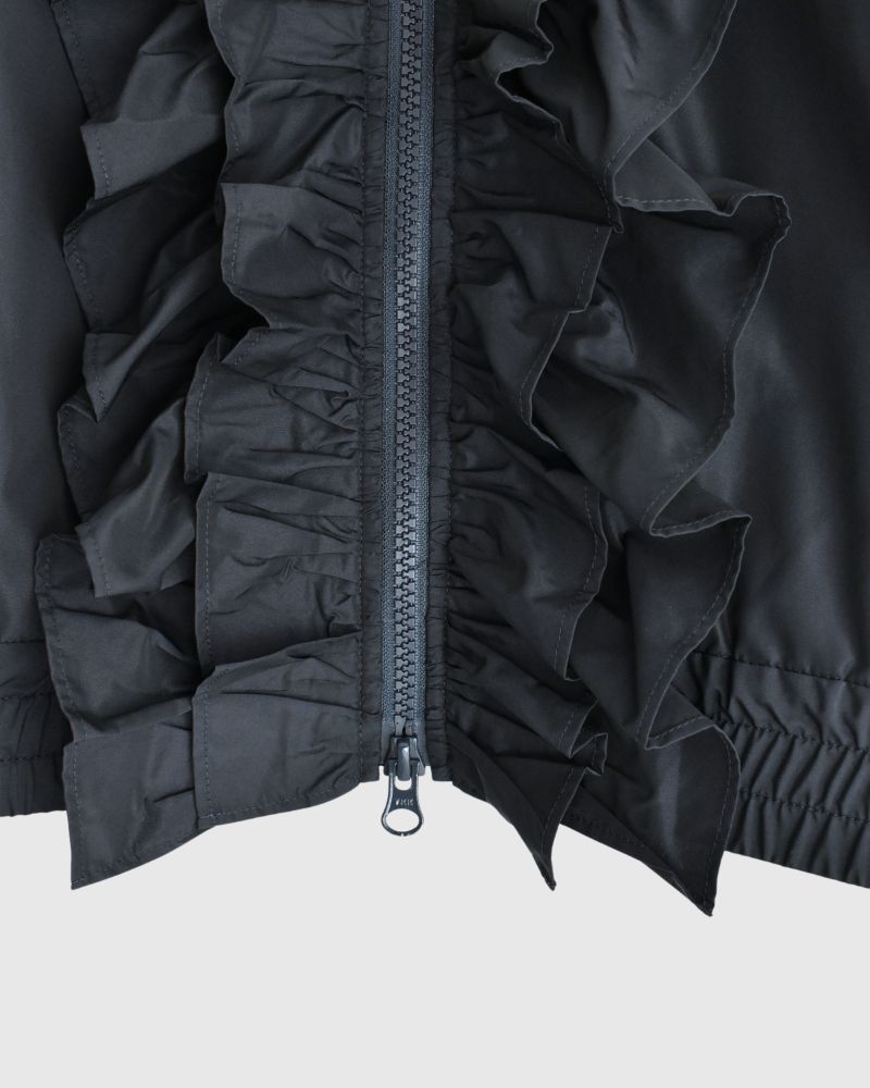 Front Frill Zip-Up Jumper in Navy