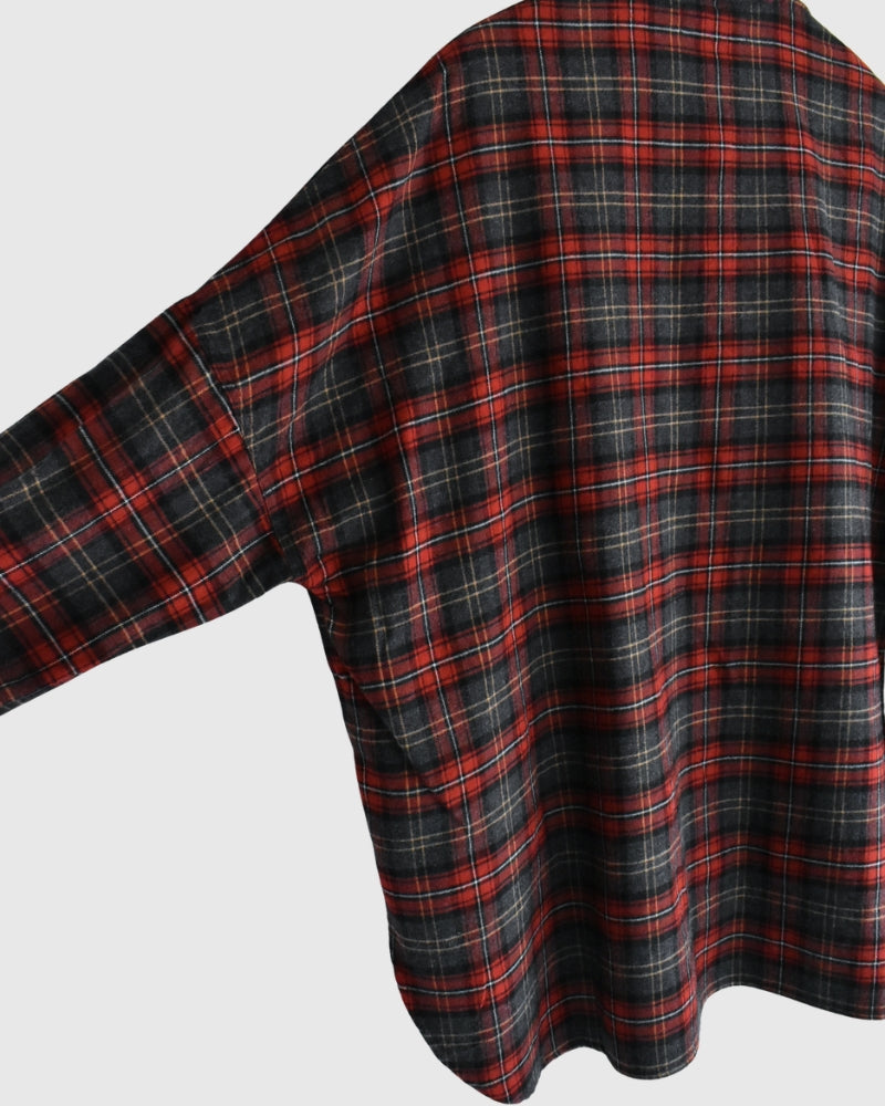 Oversized Shirt in Red Check