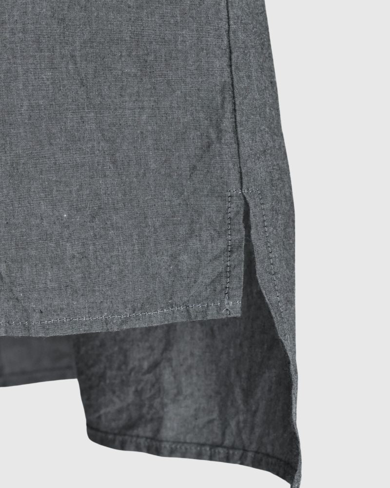 Front Frill Blouse in Gray