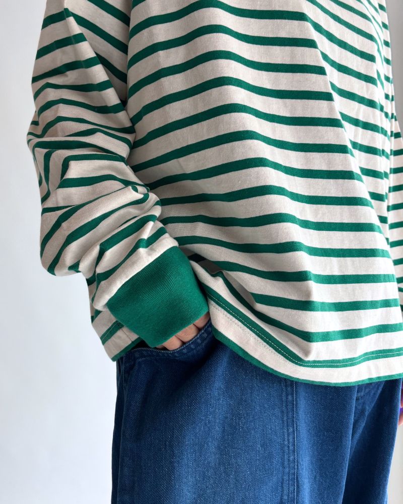 Taco Cotton Striped Long Sleeve T-Shirt Royal in Pink/Green