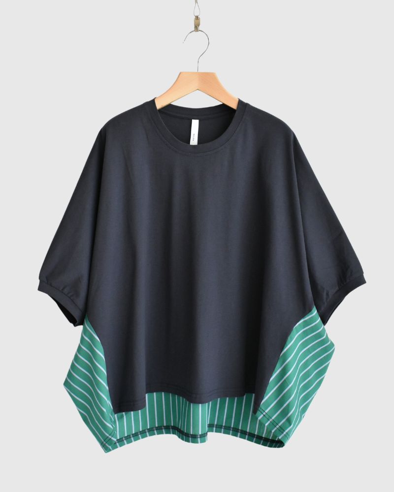 Design combination top 'SALOW' in Navy/Green