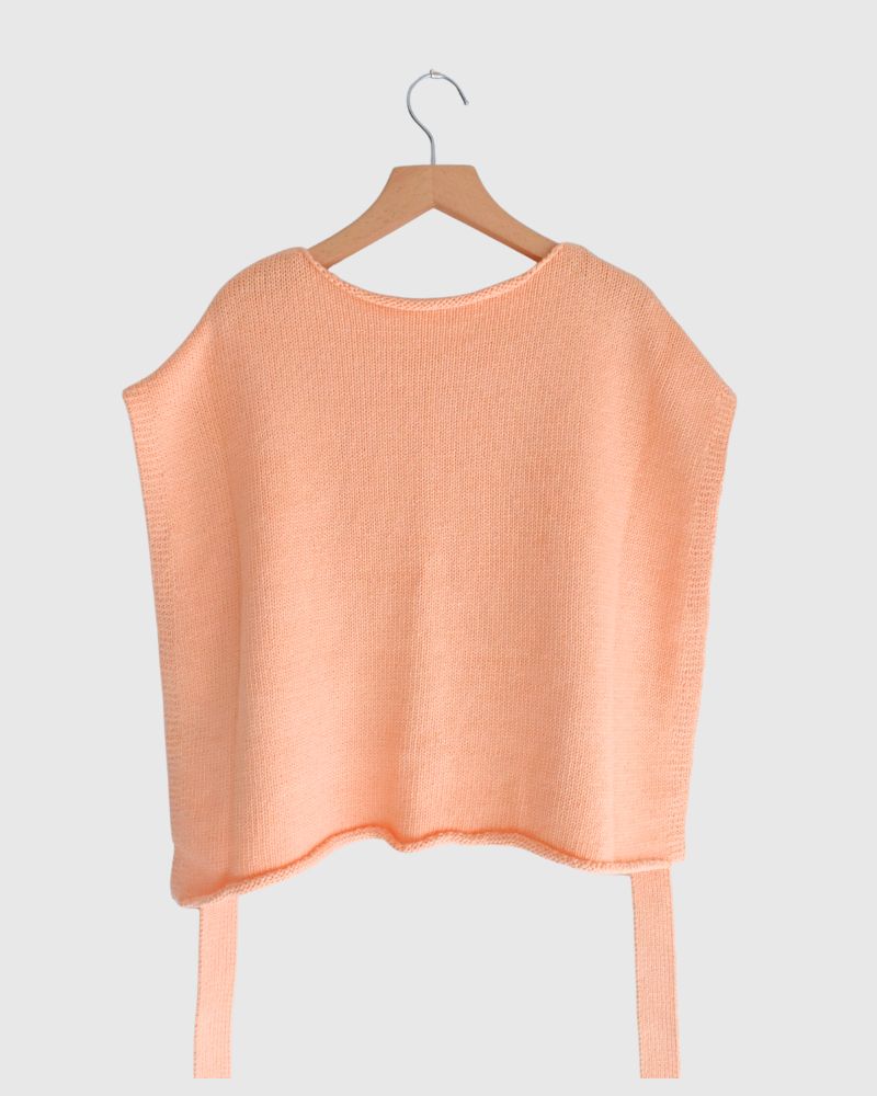 Ribbon knit vest in Pink